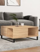 vidaXL Кафе маса дъб сонома 80x80x365 см инженерно дърво