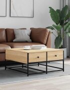 vidaXL Кафе маса дъб сонома 80x80x40 см инженерно дърво
