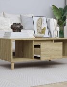vidaXL Кафе маса дъб сонома 90x50x365 см инженерно дърво