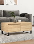 vidaXL Кафе маса дъб сонома 90x50x365 см инженерно дърво