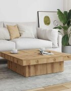 vidaXL Кафе маса дъб сонома 90x90x28 см инженерно дърво