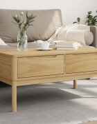 vidaXL Кафе маса FLORO восъчнокафява99x555x45см борово дърво масив