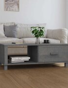 vidaXL Кафе маса HAMAR тъмносива 100x55x35 см борово дърво масив