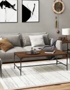 vidaXL Кафе маса кафяв дъб 100x50x35 см инженерно дърво