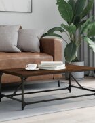 vidaXL Кафе маса кафяв дъб 100x50x35 см инженерно дърво