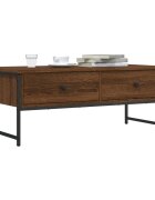 vidaXL Кафе маса кафяв дъб 101x49x395 см инженерно дърво
