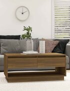 vidaXL Кафе маса кафяв дъб 1025x55x44 см инженерно дърво