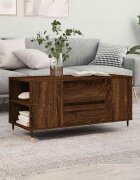vidaXL Кафе маса кафяв дъб 102x445x50 см инженерно дърво