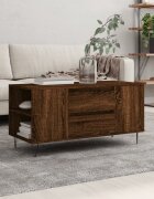 vidaXL Кафе маса кафяв дъб 102x445x50 см инженерно дърво