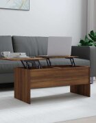 vidaXL Кафе маса кафяв дъб 102x505x465 см инженерно дърво