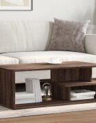 vidaXL Кафе маса кафяв дъб 102x55x35 см инженерно дърво