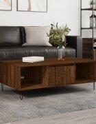 vidaXL Кафе маса кафяв дъб 104x60x35 см инженерно дърво