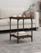 vidaXL Кафе маса кафяв дъб 40x40x55 см инженерно дърво