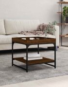 vidaXL Кафе маса кафяв дъб 495x495x45 см инженерно дърво