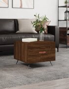 vidaXL Кафе маса кафяв дъб 50x50x40 см инженерно дърво