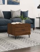 vidaXL Кафе маса кафяв дъб 50x50x40 см инженерно дърво
