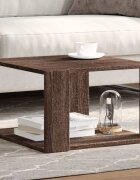vidaXL Кафе маса кафяв дъб 515x515x30 см инженерно дърво