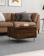 vidaXL Кафе маса кафяв дъб 55x55x365 см инженерно дърво