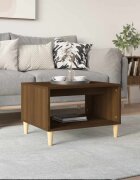 vidaXL Кафе маса кафяв дъб 60x50x40 см инженерно дърво