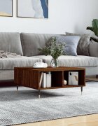 vidaXL Кафе маса кафяв дъб 60x60x30 см инженерно дърво