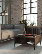 vidaXL Кафе маса кафяв дъб 60x60x30 см инженерно дърво