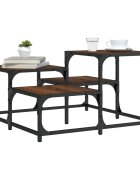 vidaXL Кафе маса кафяв дъб 68x68x40 см инженерно дърво
