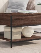 vidaXL Кафе маса кафяв дъб 70x50x50 см инженерно дърво и метал