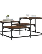 vidaXL Кафе маса кафяв дъб 875x875x40 см инженерно дърво