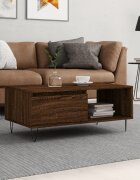 vidaXL Кафе маса кафяв дъб 90x50x365 см инженерно дърво