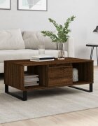 vidaXL Кафе маса кафяв дъб 90x50x365 см инженерно дърво