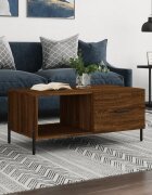 vidaXL Кафе маса кафяв дъб 90x50x40 см инженерно дърво