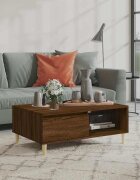 vidaXL Кафе маса кафяв дъб 90x60x35 см инженерно дърво