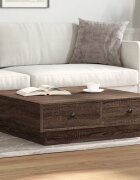 vidaXL Кафе маса кафяв дъб 90x90x28 см инженерно дърво