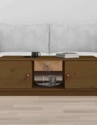 vidaXL Кафе маса меденокафява 100x50x35 см борово дърво масив