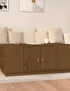 vidaXL Кафе маса меденокафява 100x50x41 см борово дърво масив