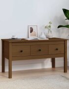 vidaXL Кафе маса меденокафява 102x49x55 см борово дърво масив