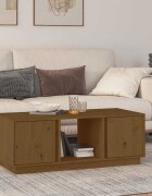 vidaXL Кафе маса меденокафява 110x50x40 см бор дърво масив
