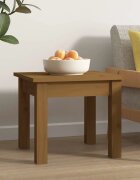 vidaXL Кафе маса меденокафява 35x35x30 см бор дърво масив