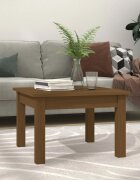 vidaXL Кафе маса меденокафява 45x45x30 см бор дърво масив