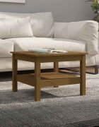 vidaXL Кафе маса меденокафява 55x55x40 см борово дърво масив