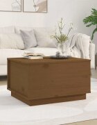 vidaXL Кафе маса меденокафява 60x50x35 см борово дърво масив