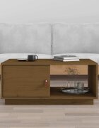 vidaXL Кафе маса меденокафява 80x50x355 см борово дърво масив
