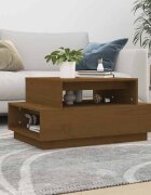 vidaXL Кафе маса меденокафява 80x55x405 см борово дърво масив