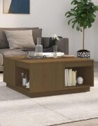 vidaXL Кафе маса меденокафява 80x81x365 см борово дърво масив