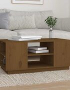 vidaXL Кафе маса меденокафява 90x49x405 см борово дърво масив