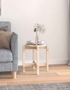 vidaXL Кафе маса Ø 425x45 см борово дърво масив