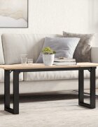 vidaXL Кафе маса О-образна рамка 110x40x45 см бор масив и стомана
