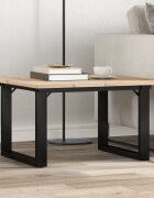 vidaXL Кафе маса О-образна рамка 60x60x40 см бор масив и стомана