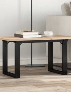 vidaXL Кафе маса О-образна рамка 80x50x40 см бор масив и стомана