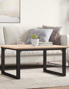 vidaXL Кафе маса О-образна рамка 80x80x45 см бор масив и стомана